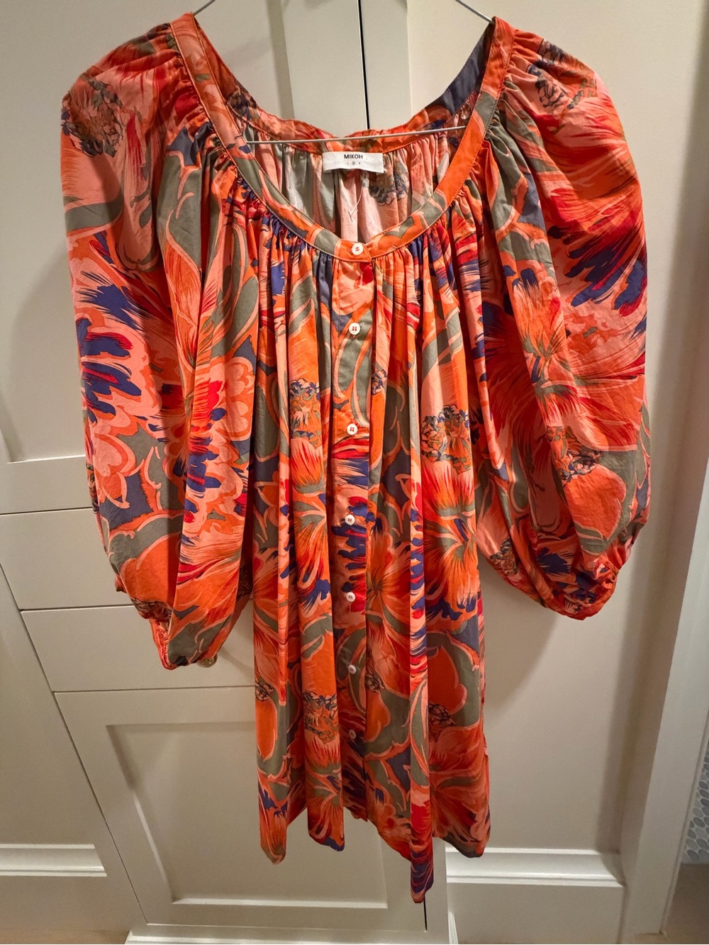MIKOH Orange Floral Dress Size 2
